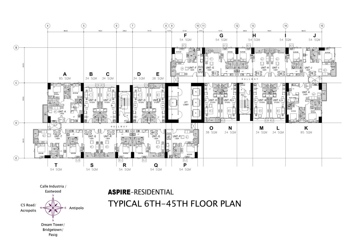 Aspire Tower Floor Plan - 6th to 45th Floor
